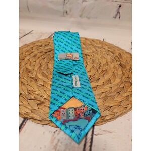 Jimmy Reagan Through Jimmys Eyes mens silk Neck tie aqua navy lime
